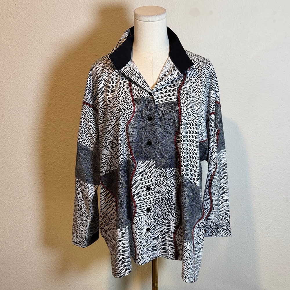 NWT Staples Button-Up Boxy Dolman Sleeve Blouse Oversized size Medium